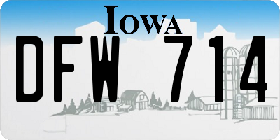 IA license plate DFW714