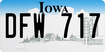 IA license plate DFW717
