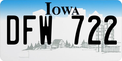 IA license plate DFW722