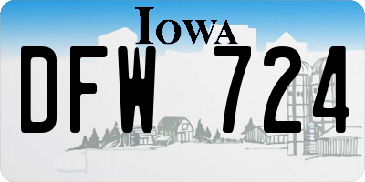 IA license plate DFW724