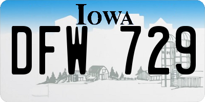 IA license plate DFW729