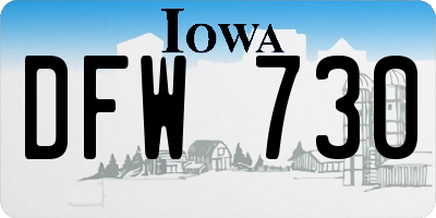 IA license plate DFW730