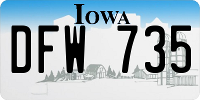 IA license plate DFW735