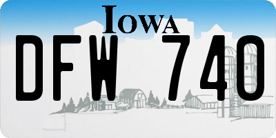IA license plate DFW740