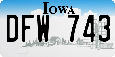 IA license plate DFW743