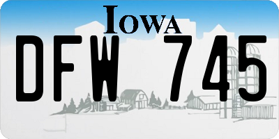 IA license plate DFW745