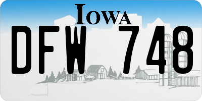 IA license plate DFW748