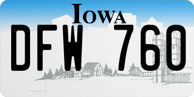 IA license plate DFW760
