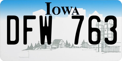 IA license plate DFW763