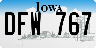 IA license plate DFW767