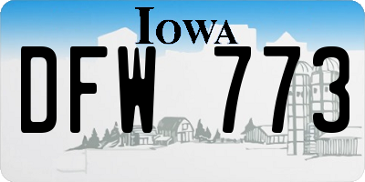 IA license plate DFW773