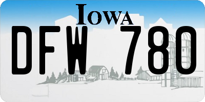 IA license plate DFW780