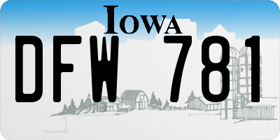 IA license plate DFW781