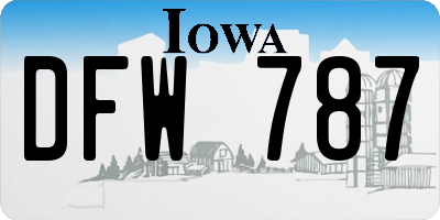 IA license plate DFW787