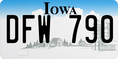IA license plate DFW790