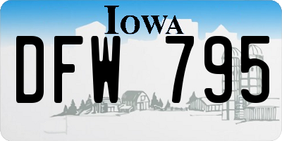 IA license plate DFW795