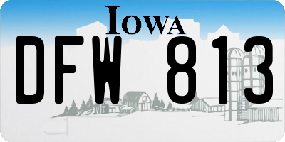 IA license plate DFW813