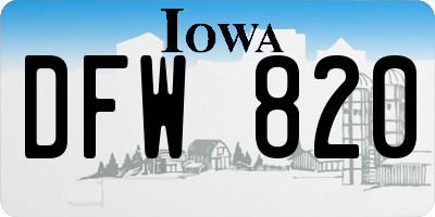 IA license plate DFW820