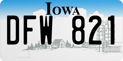 IA license plate DFW821