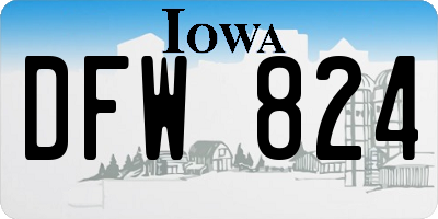 IA license plate DFW824