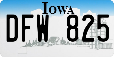 IA license plate DFW825