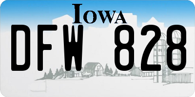 IA license plate DFW828