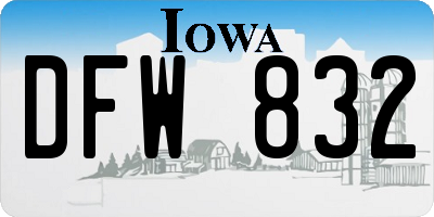 IA license plate DFW832