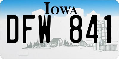 IA license plate DFW841