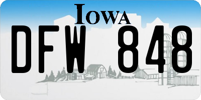 IA license plate DFW848