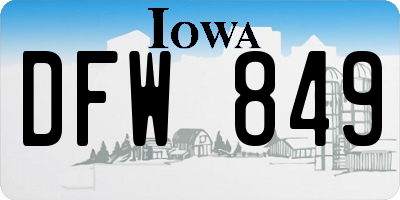 IA license plate DFW849