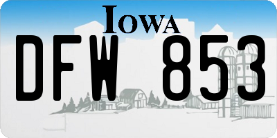 IA license plate DFW853