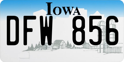 IA license plate DFW856