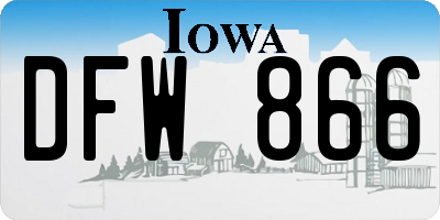 IA license plate DFW866