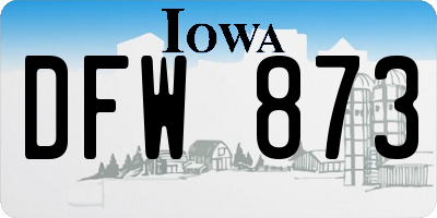 IA license plate DFW873