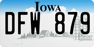 IA license plate DFW879