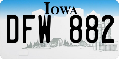 IA license plate DFW882