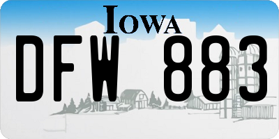 IA license plate DFW883