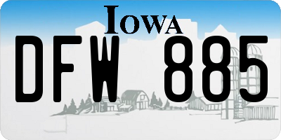 IA license plate DFW885