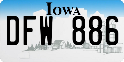 IA license plate DFW886