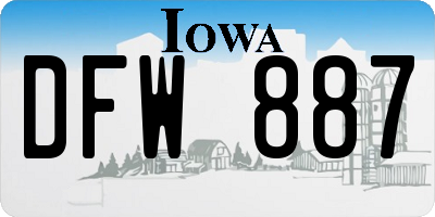 IA license plate DFW887