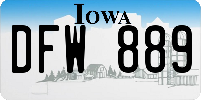 IA license plate DFW889