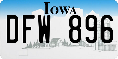 IA license plate DFW896