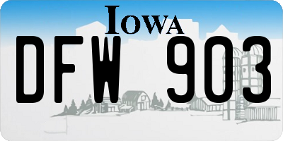 IA license plate DFW903