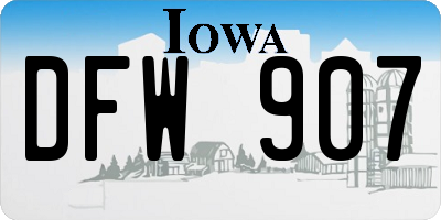 IA license plate DFW907