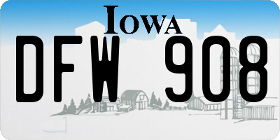 IA license plate DFW908