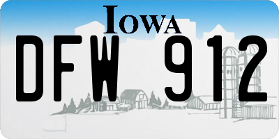 IA license plate DFW912