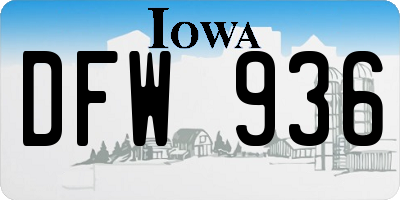 IA license plate DFW936