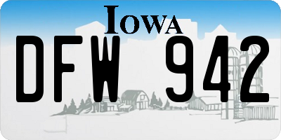 IA license plate DFW942