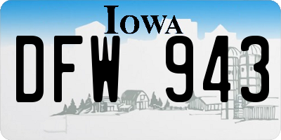 IA license plate DFW943
