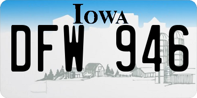 IA license plate DFW946